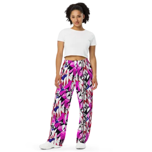 Chromatic Crash on a Wide-Leg Pants