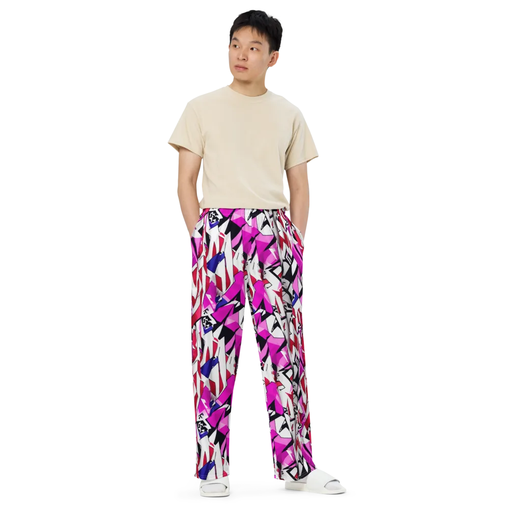 Chromatic Crash on Wide-Leg Pants — Front