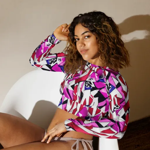 Chromatic Crash on a Long Sleeve Crop Top