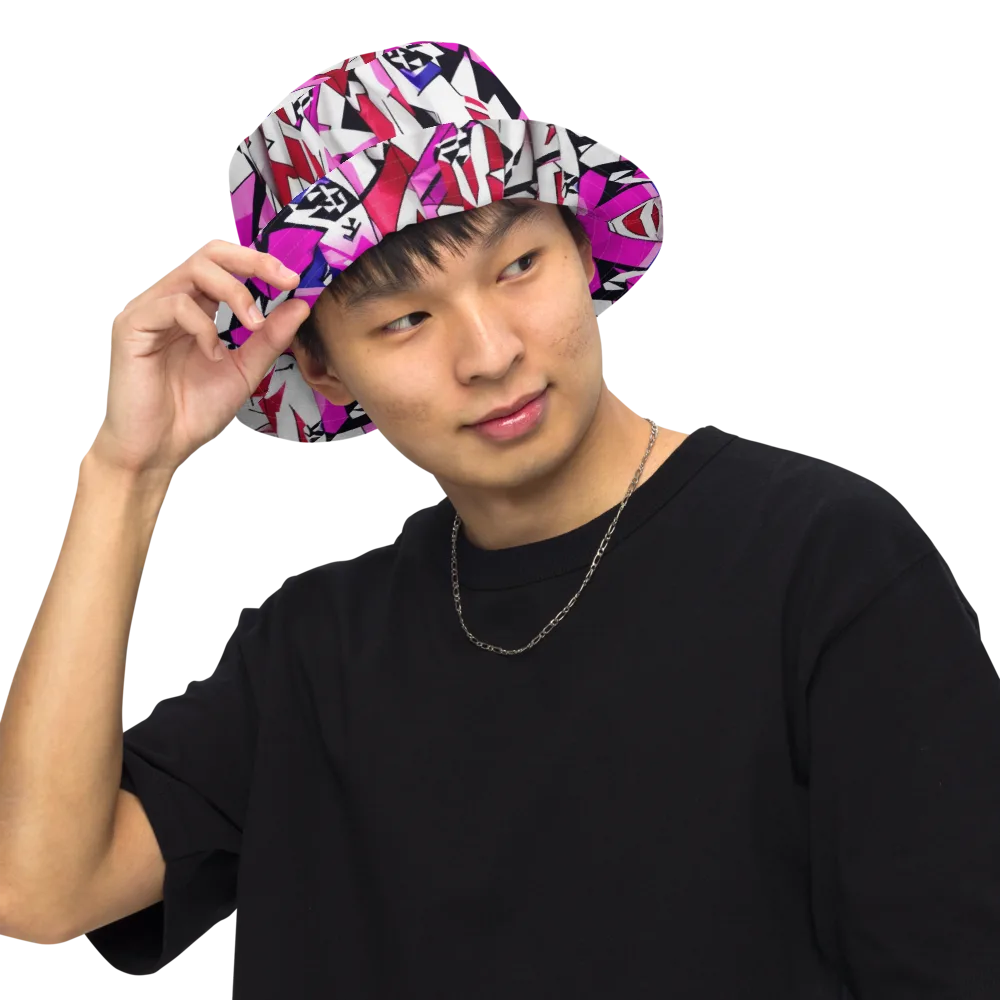 Chromatic Crash on Reversible Bucket Hat — Front Inside