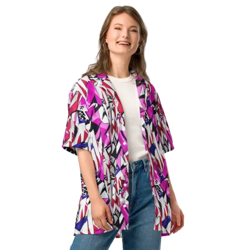 Chromatic Crash on a Button Shirt