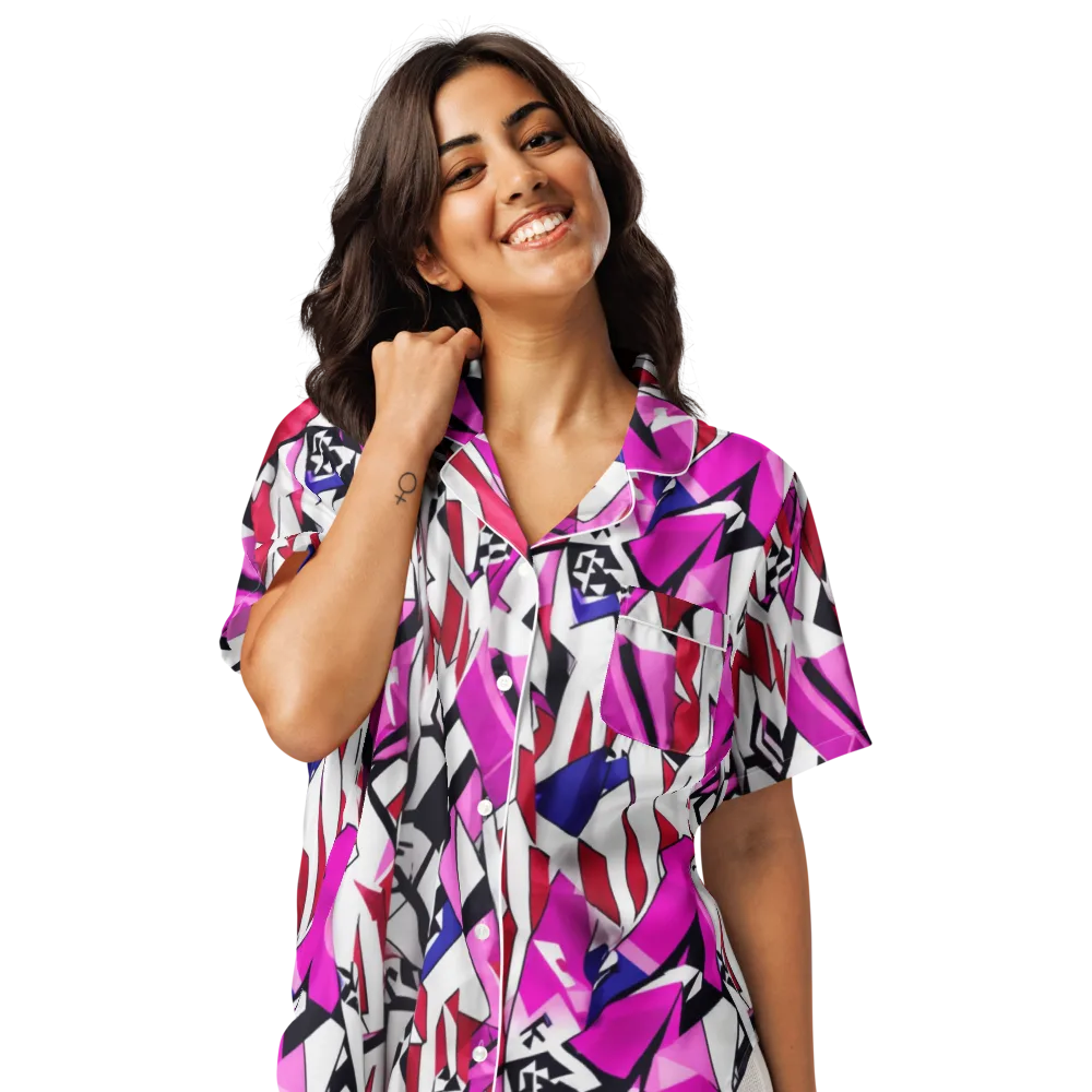 Chromatic Crash on Women's Short Sleeve Pajama Top — Front
