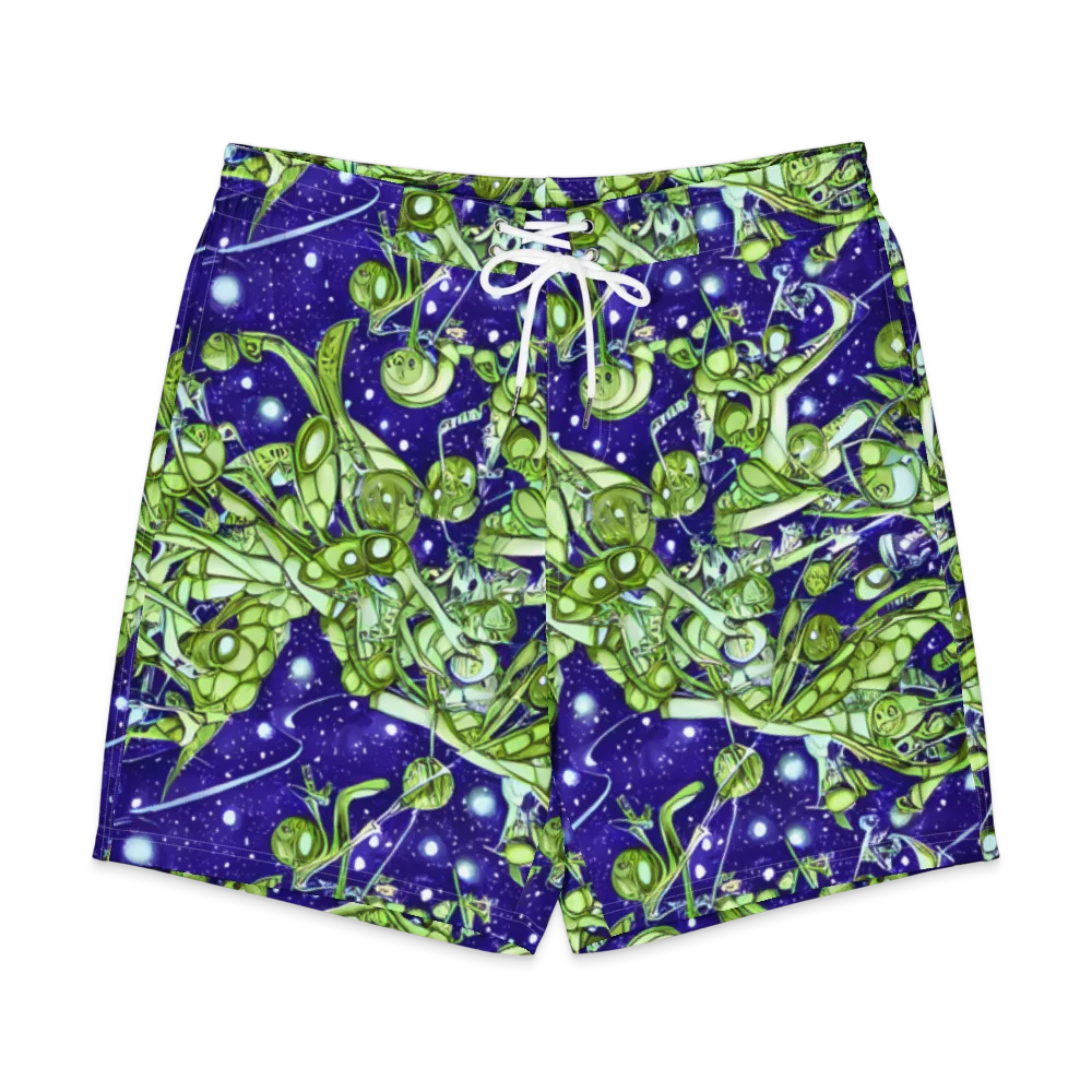Galactic Greenery on Men's Board Shorts — Front