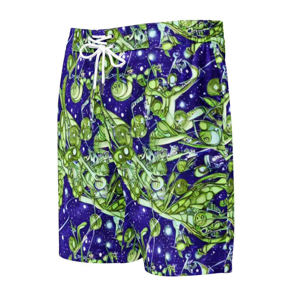 Galactic Greenery on Men's Board Shorts — Front