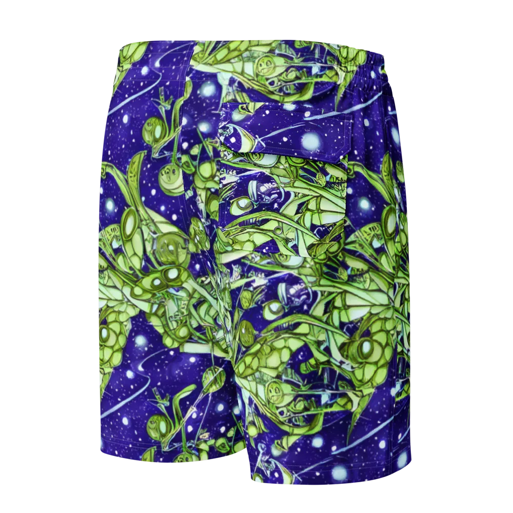 Galactic Greenery on Men's Board Shorts — Back