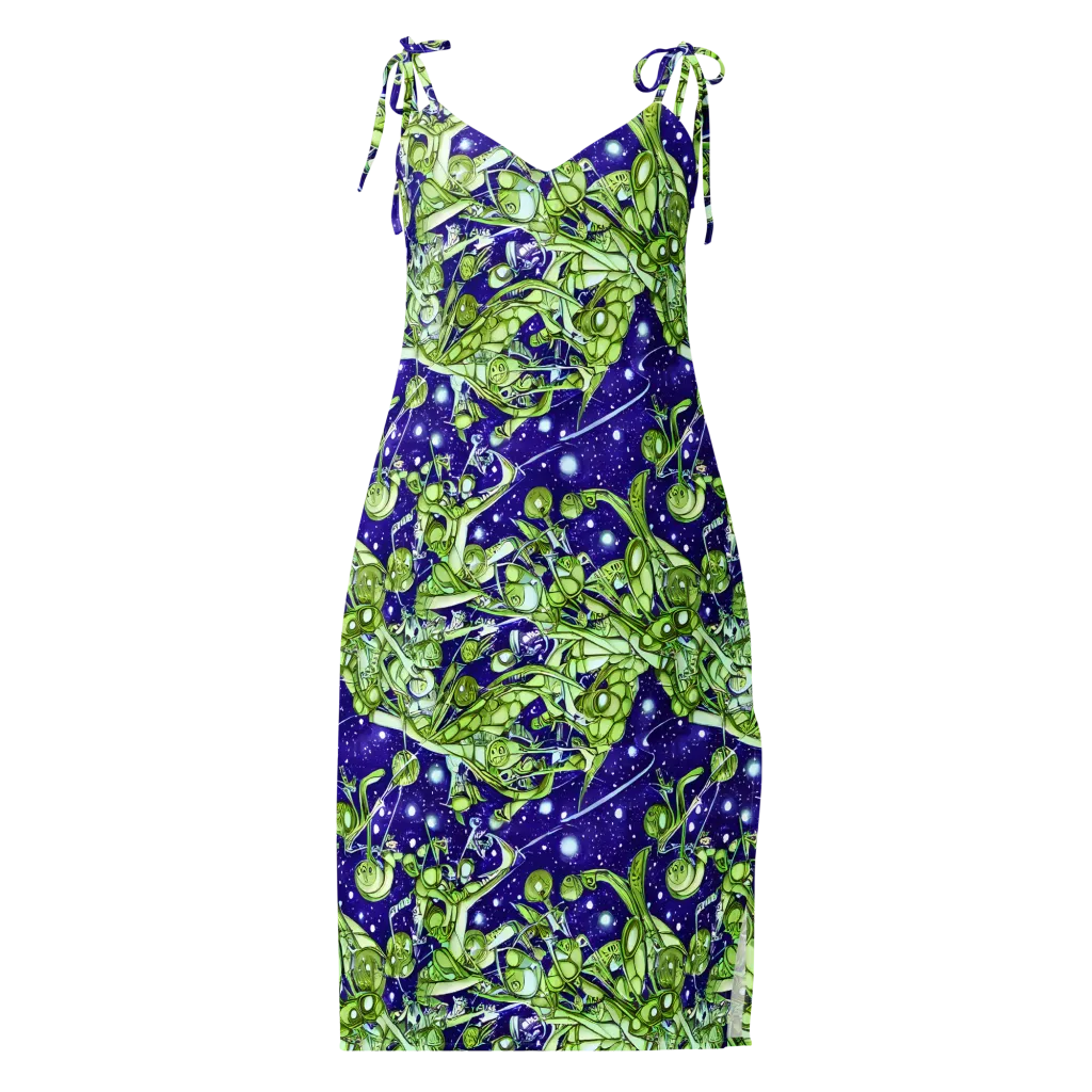 Galactic Greenery on Slip Dress — Front