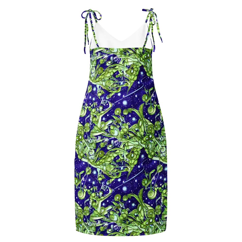 Galactic Greenery on Slip Dress — Back