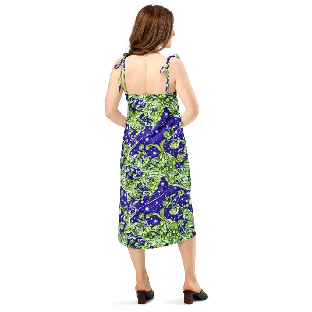 Galactic Greenery on Slip Dress — Back