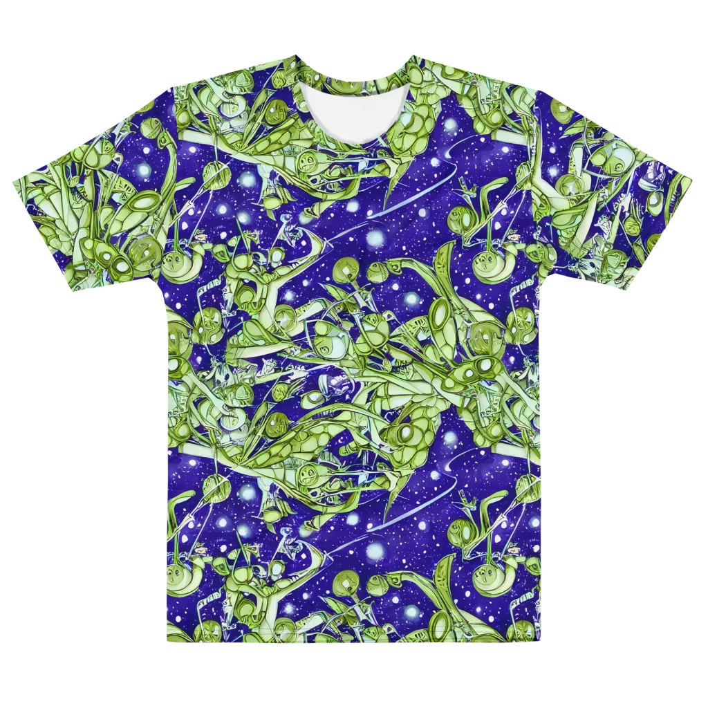 Galactic Greenery on Men's Cotton Crew Neck T-Shirt — Front