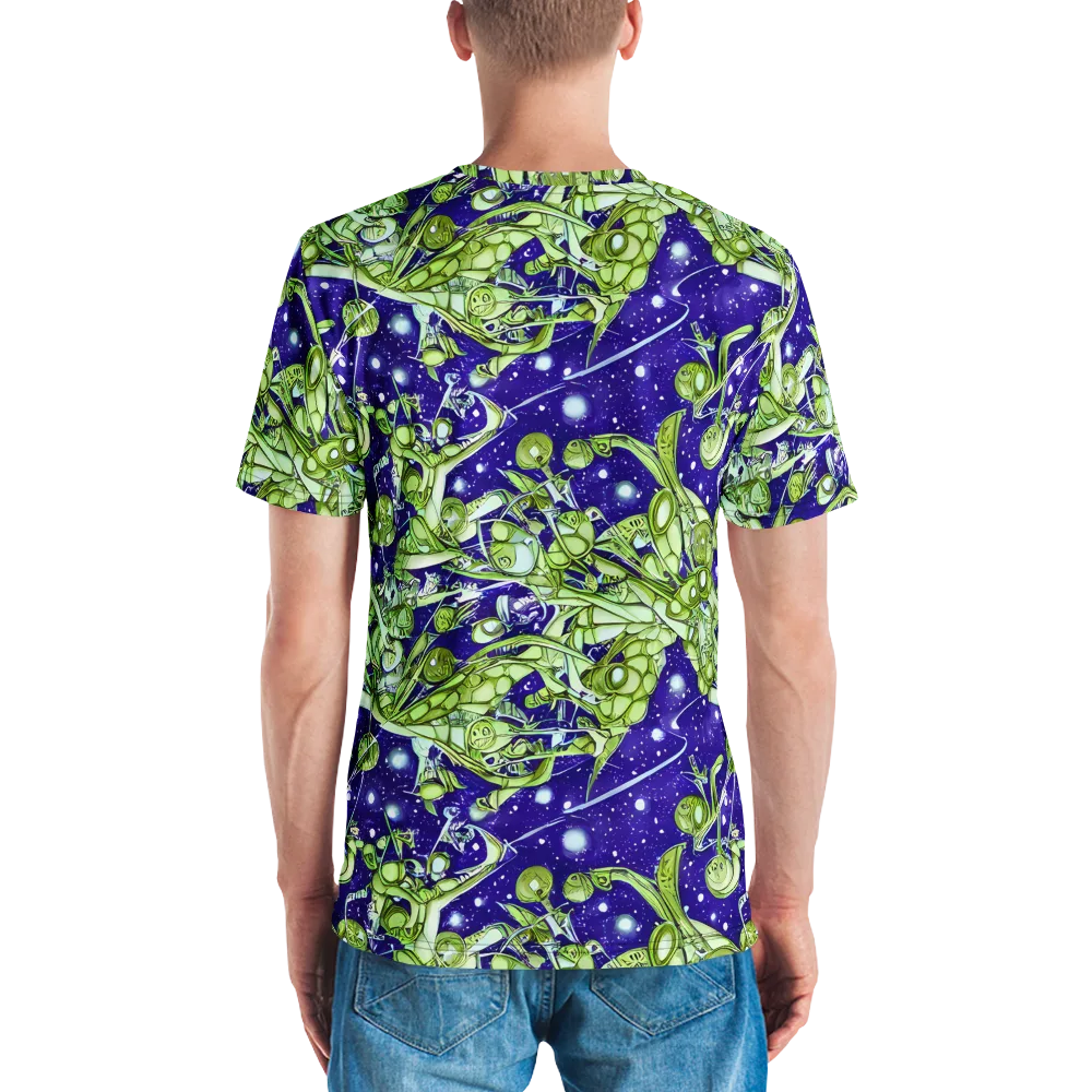 Galactic Greenery on Men's Crew Neck T-Shirt — Back