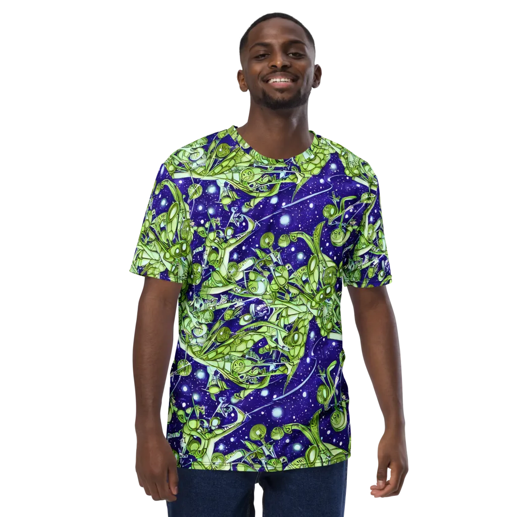 Galactic Greenery on Men's Crew Neck T-Shirt — Front