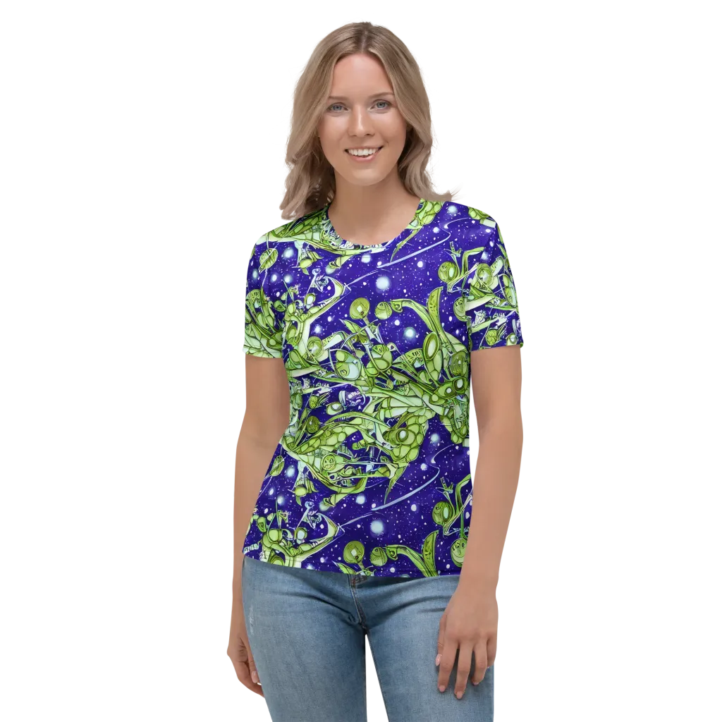 Galactic Greenery on Women's Crew Neck T-Shirt — Front