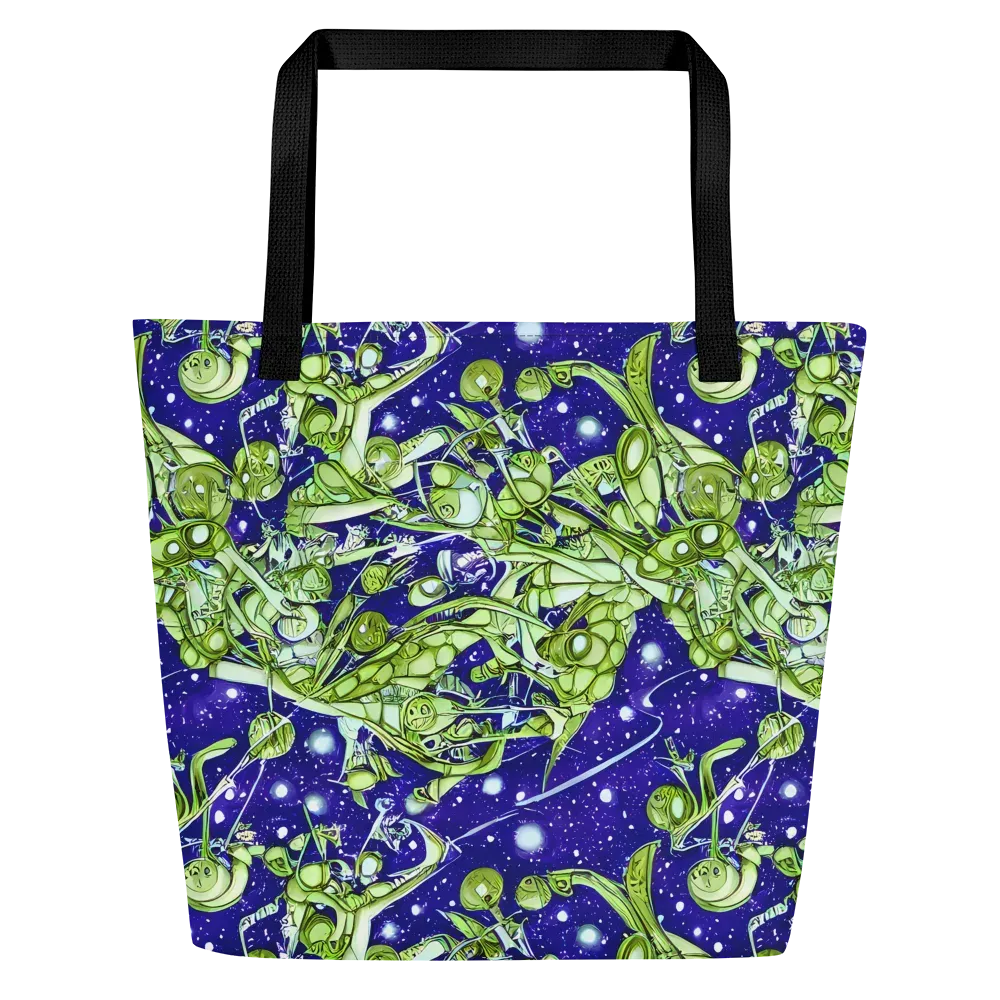 Galactic Greenery on Large Tote Bag W/ Pocket — Front