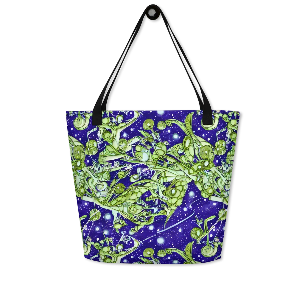 Galactic Greenery on Large Tote Bag W/ Pocket — Front