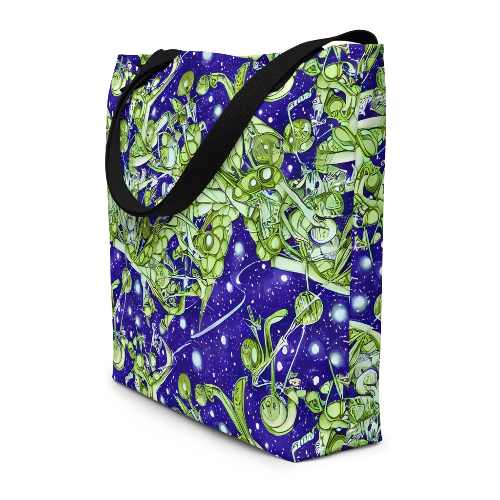 Galactic Greenery on Large Tote Bag W/ Pocket — Front