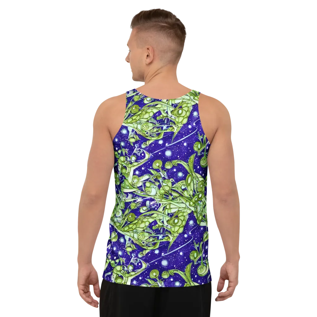 Galactic Greenery on Men's Tank Top — Back