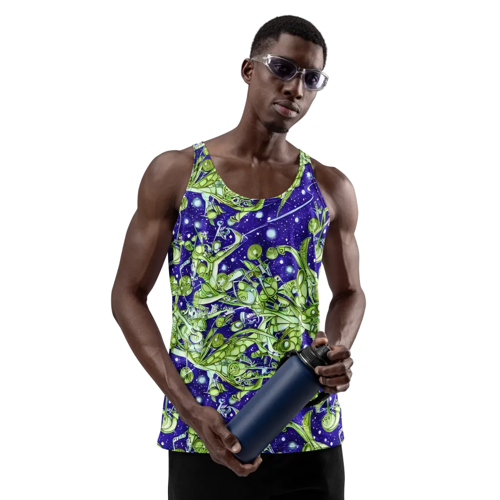 Galactic Greenery on Men's Tank Top — Front