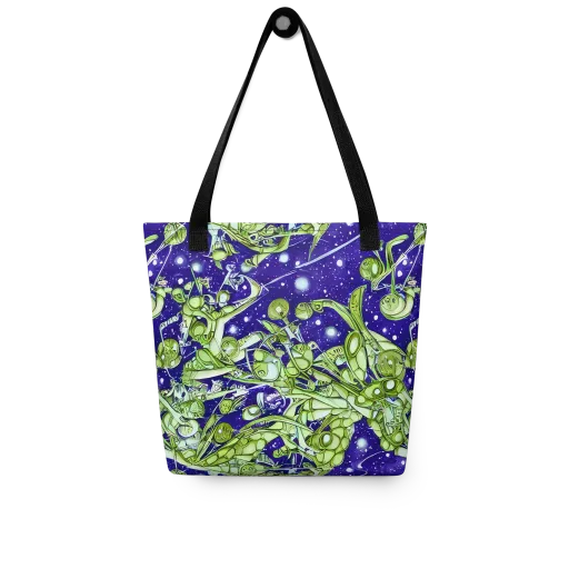 Galactic Greenery on a Tote Bag