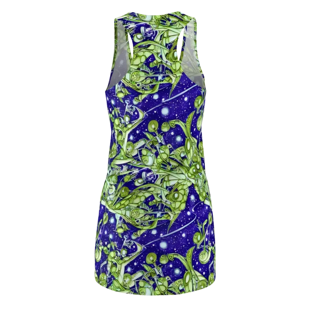 Galactic Greenery on Racerback Dress — Back