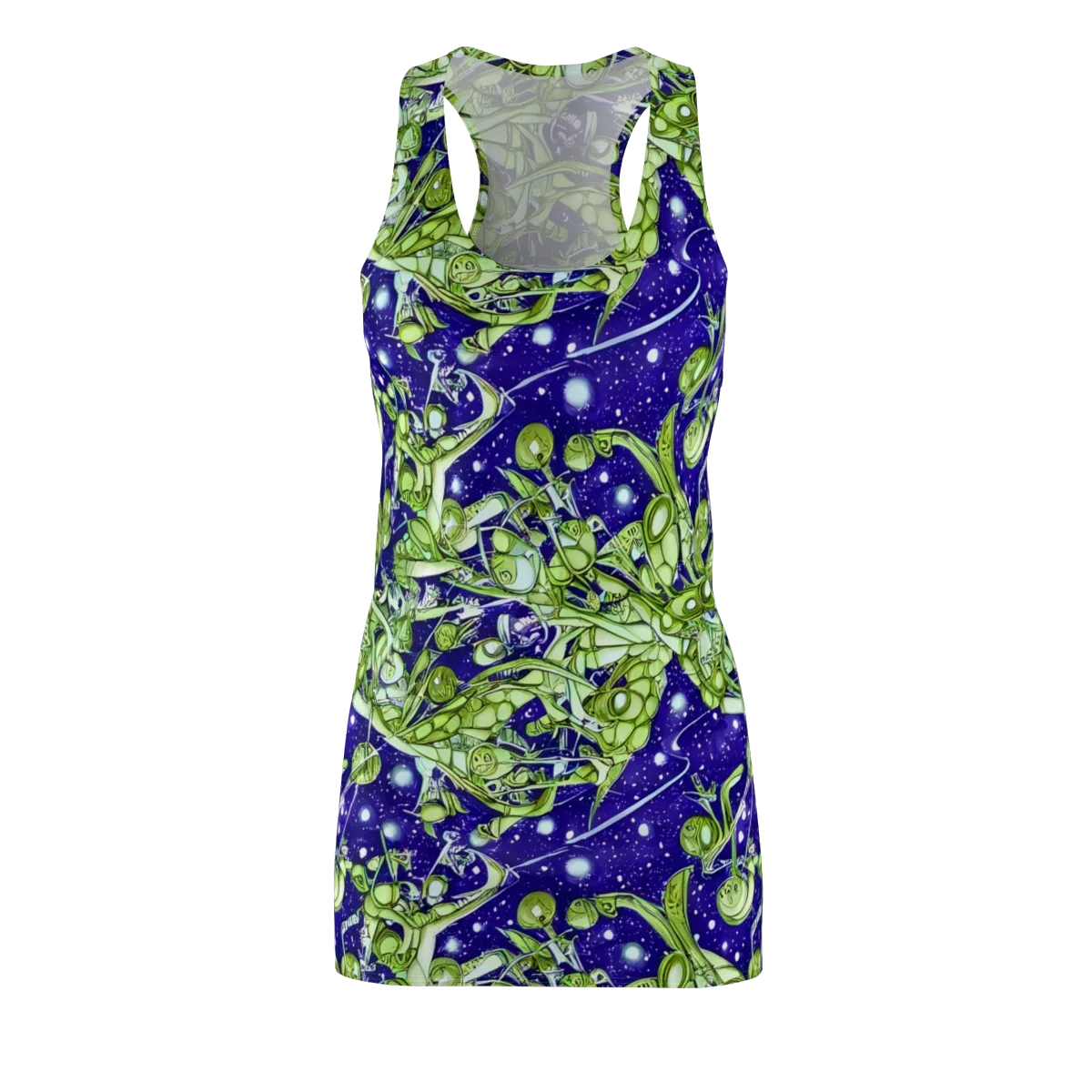 Galactic Greenery on Racerback Dress — Front
