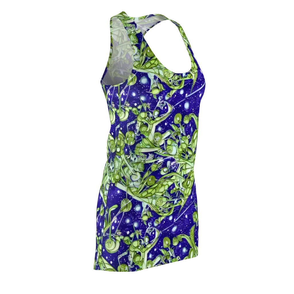 Galactic Greenery on Racerback Dress — Front Side