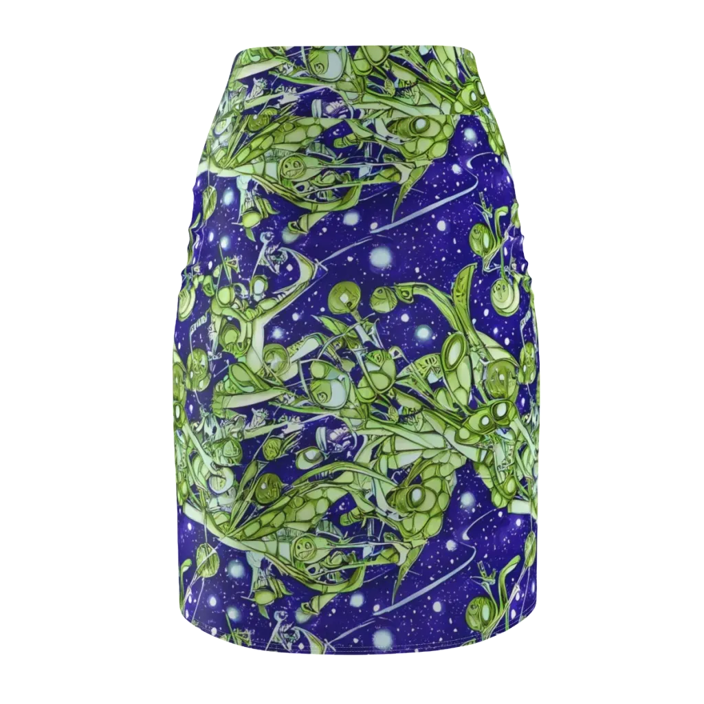 Galactic Greenery on Pencil Skirt — Back