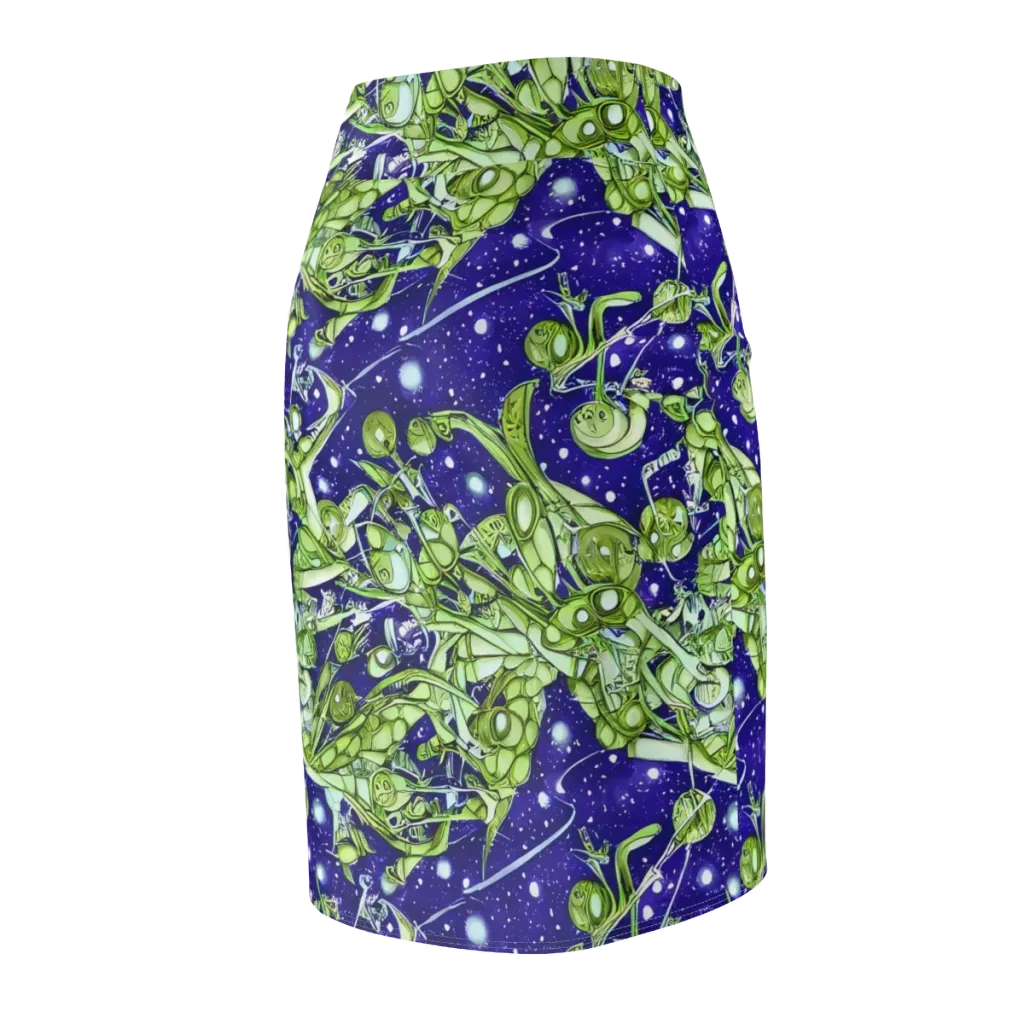 Galactic Greenery on Pencil Skirt — Back Side