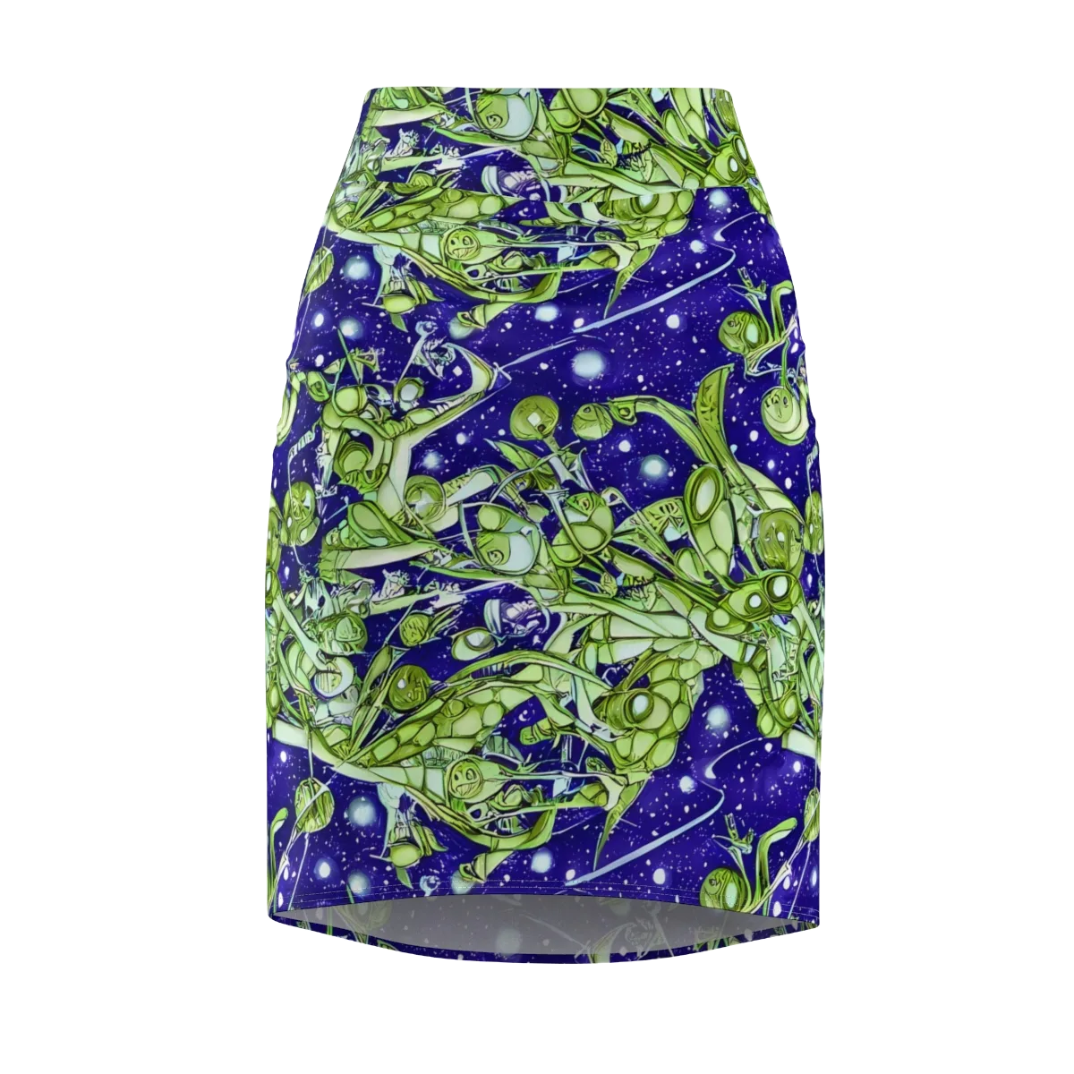 Galactic Greenery on Pencil Skirt — Front
