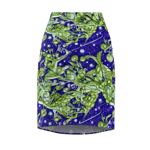 Galactic Greenery on a Pencil Skirt