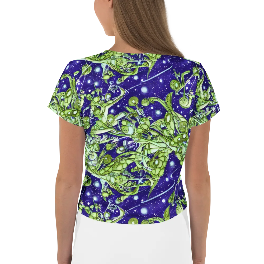 Galactic Greenery on Crop Tee — Back