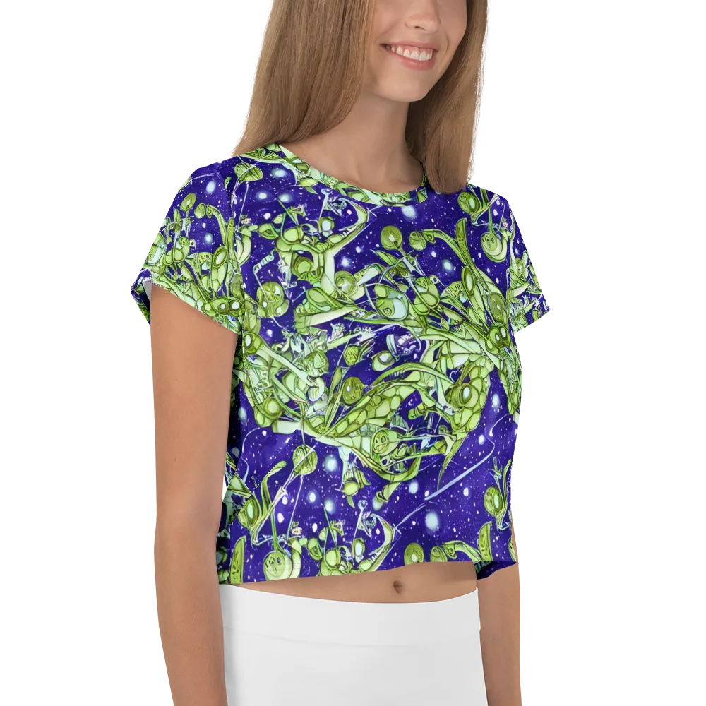 Galactic Greenery on Crop Tee — Right