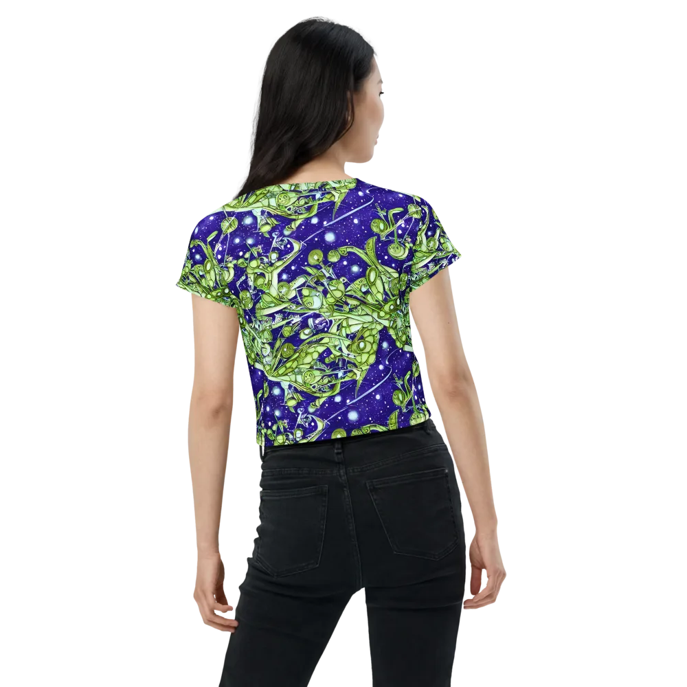 Galactic Greenery on Crop Tee — Back