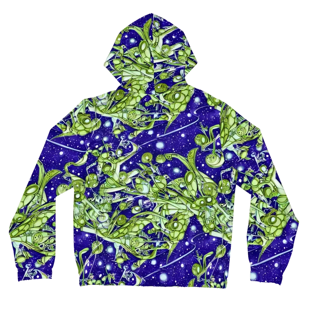 Galactic Greenery on Women's Full-Zip Hoodie — Back