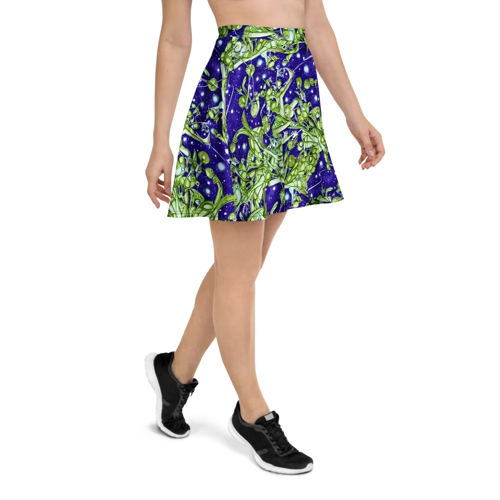 Galactic Greenery on Skater Skirt — Right