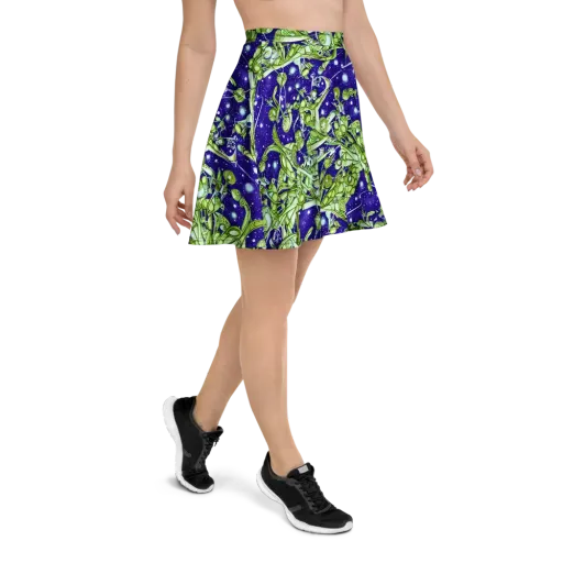 Galactic Greenery on a Skater Skirt