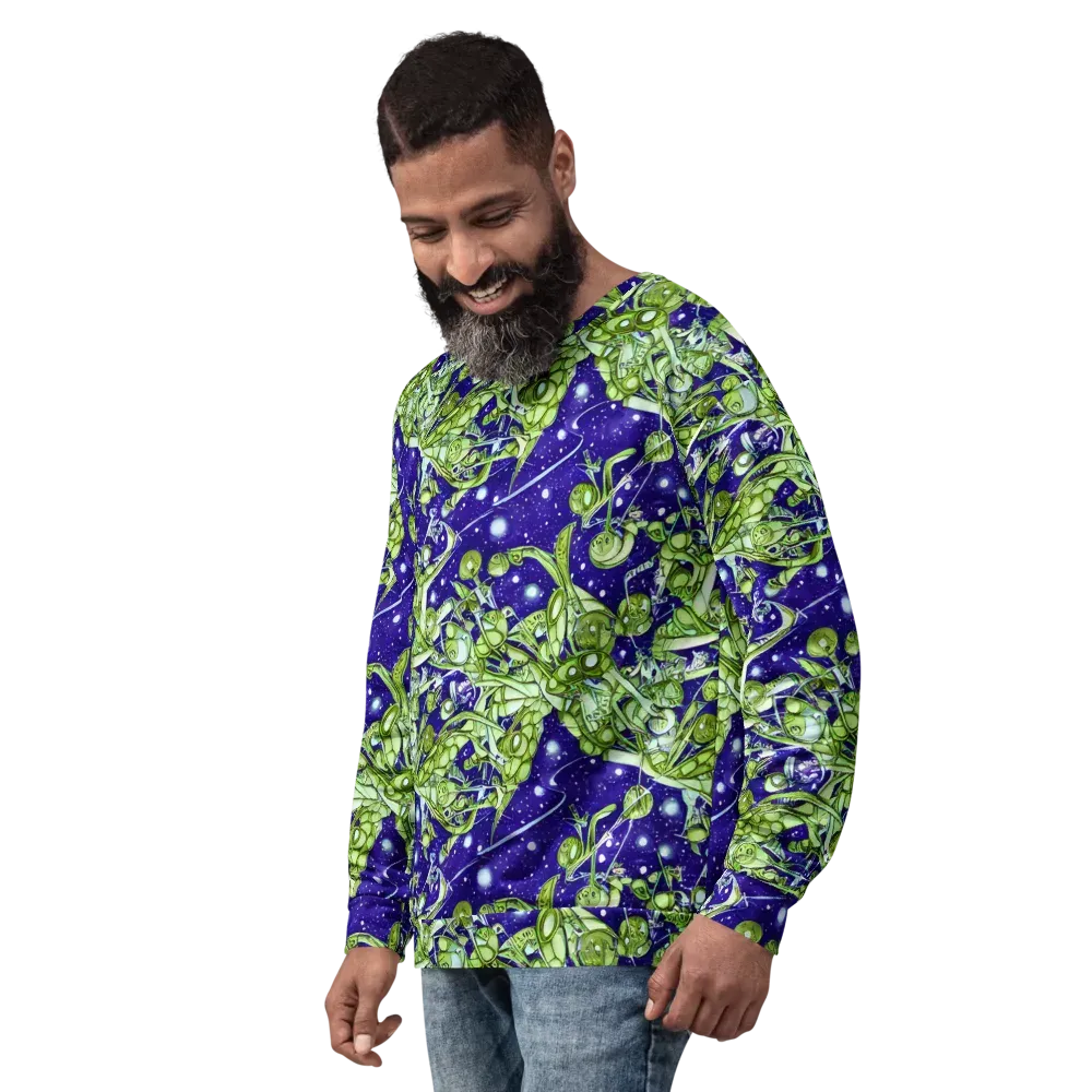 Galactic Greenery on Sweatshirt — Left Front