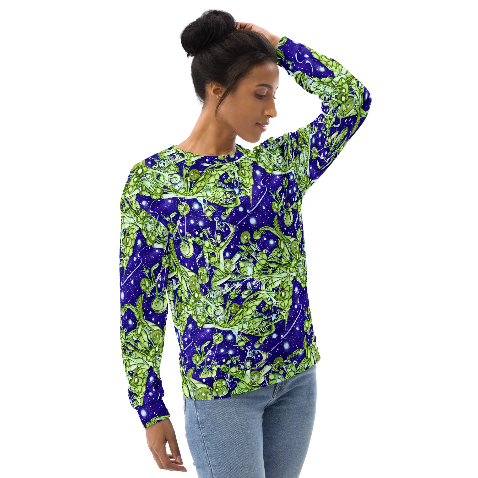 Galactic Greenery on Sweatshirt — Right Front