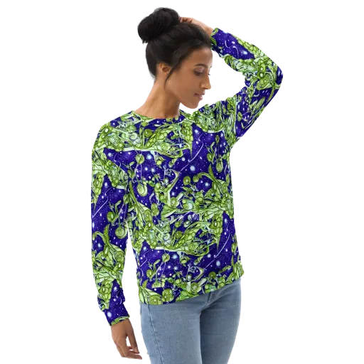 Galactic Greenery on a Sweatshirt