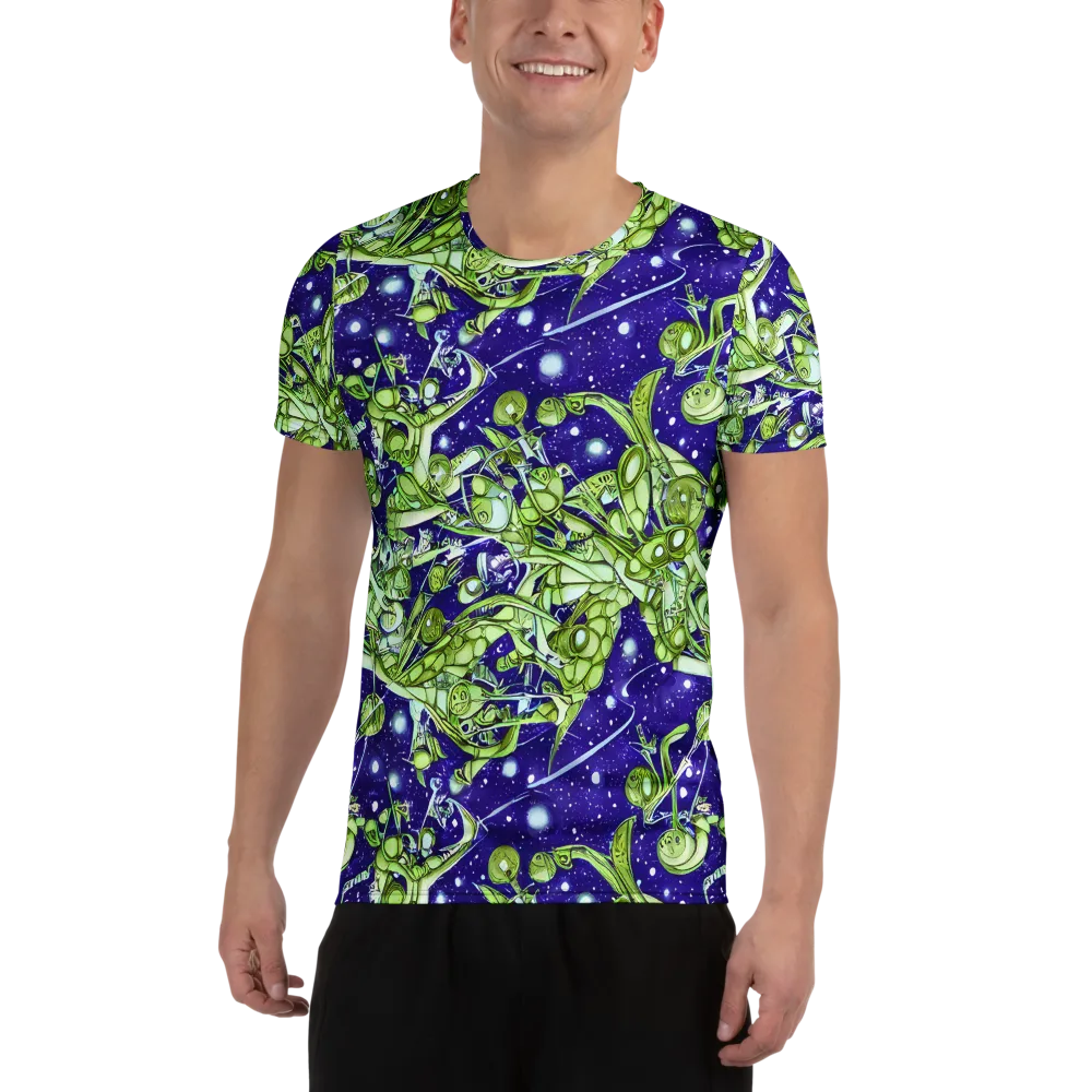 Galactic Greenery on Men's Athletic T-Shirt — Front