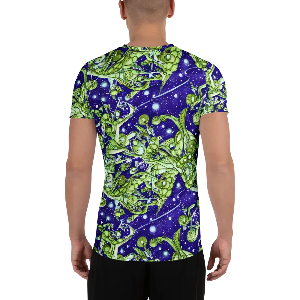 Galactic Greenery on Men's Athletic T-Shirt — Back