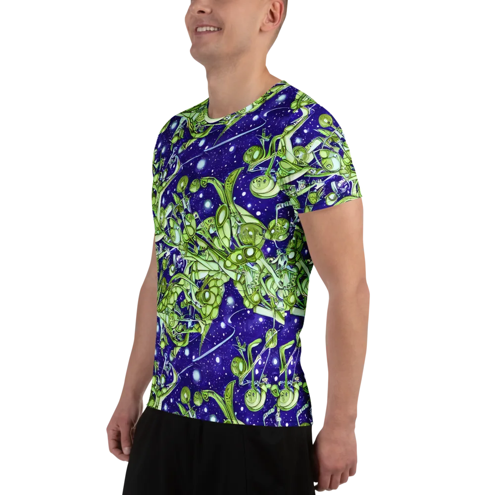 Galactic Greenery on Men's Athletic T-Shirt — Left