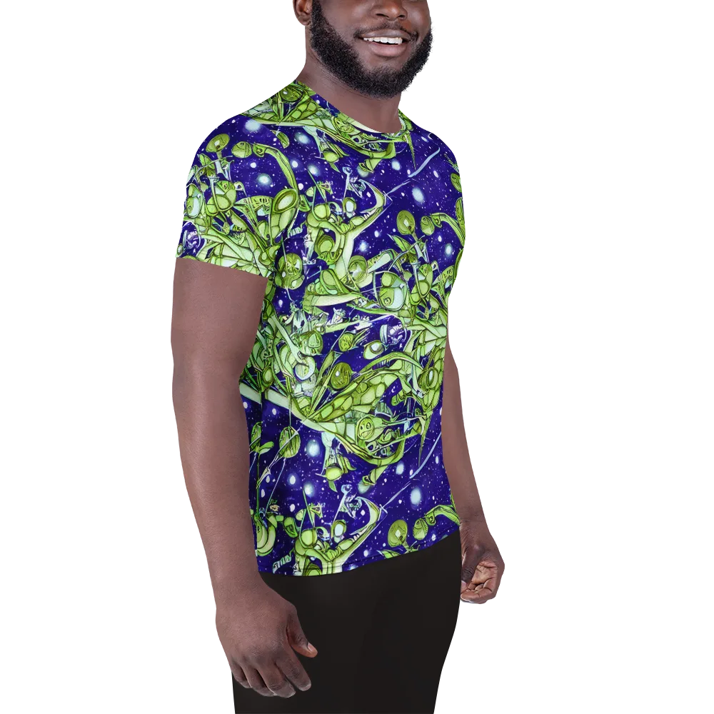 Galactic Greenery on Men's Athletic T-Shirt — Right
