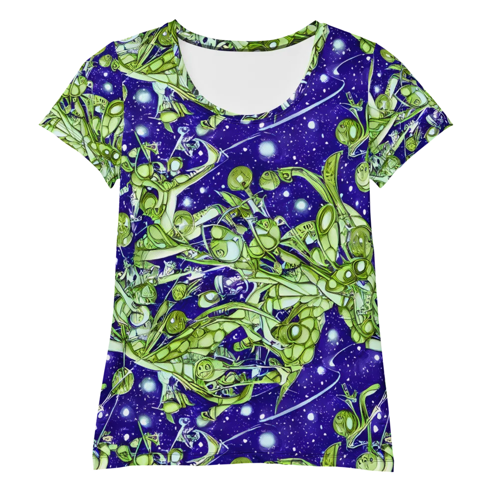 Galactic Greenery on Women's Athletic T-Shirt — Front