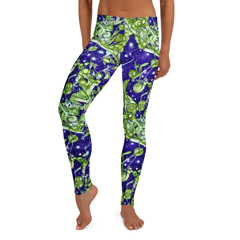 Galactic Greenery on Leggings — Front