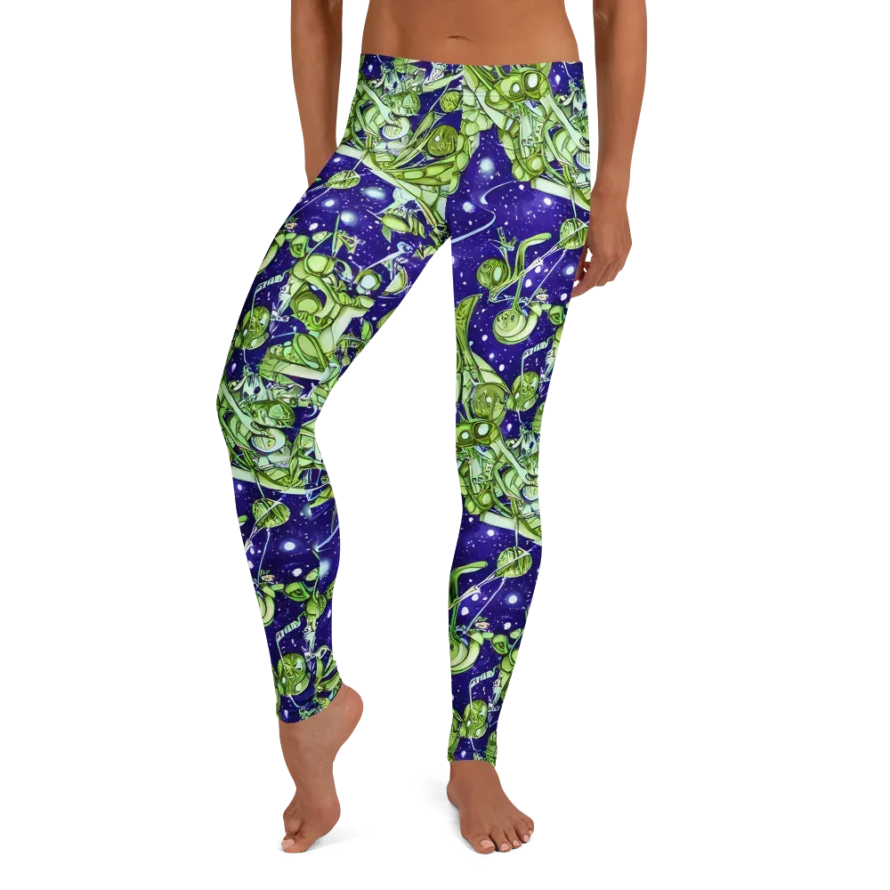 Galactic Greenery on Leggings — Front