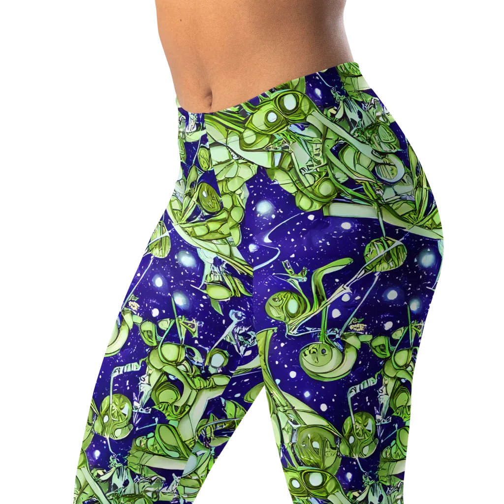 Galactic Greenery on Leggings — Left Front