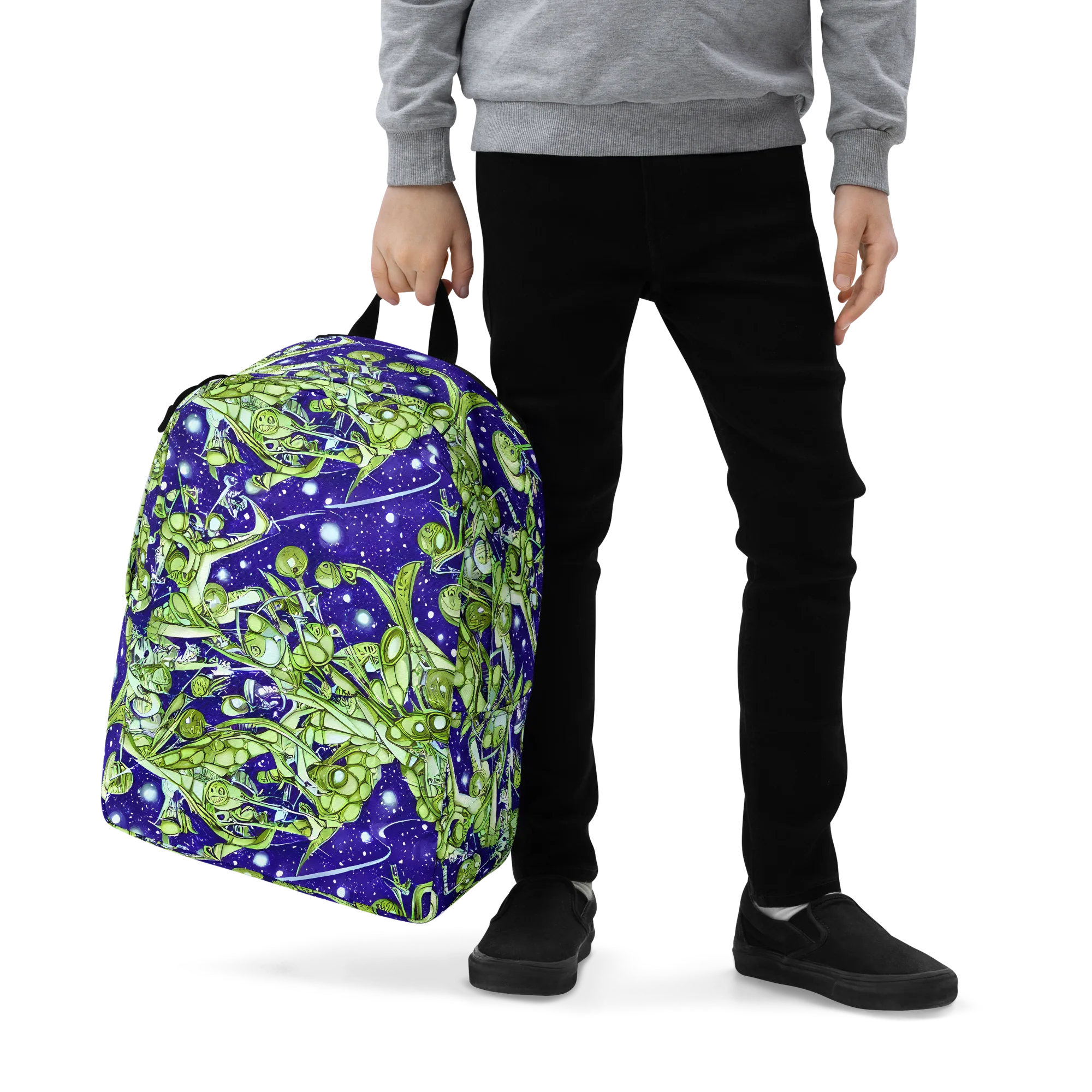 Galactic Greenery on Minimalist Backpack — Zoomed-in