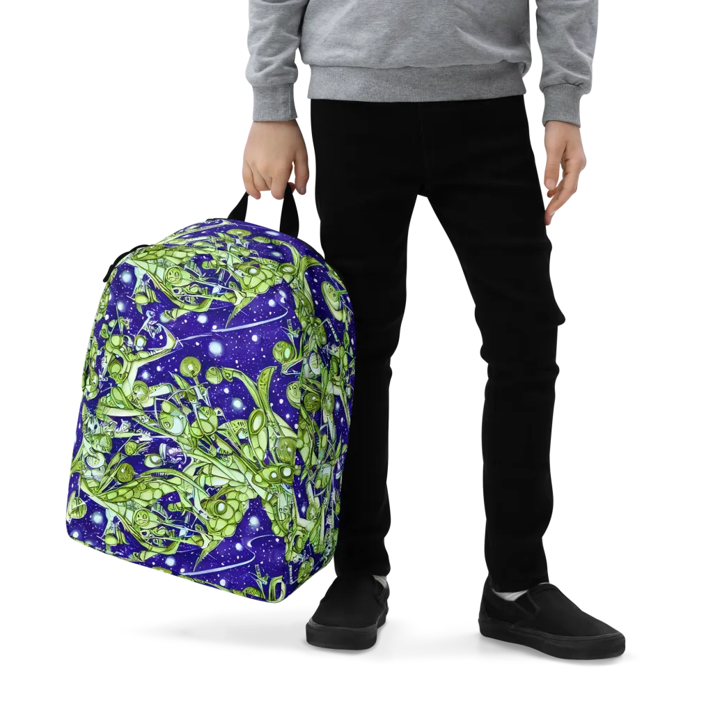 Galactic Greenery on Minimalist Backpack — Zoomed-in