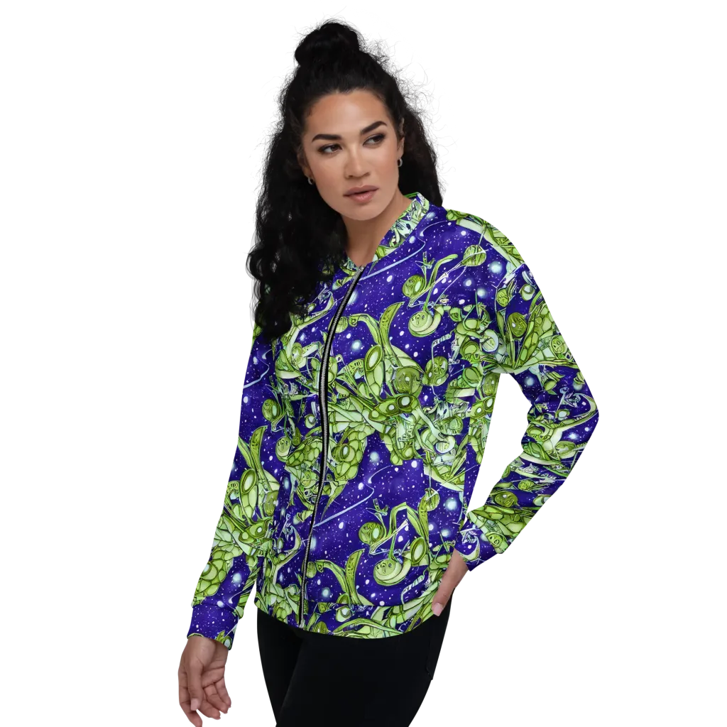 Galactic Greenery on Bomber Jacket — Left