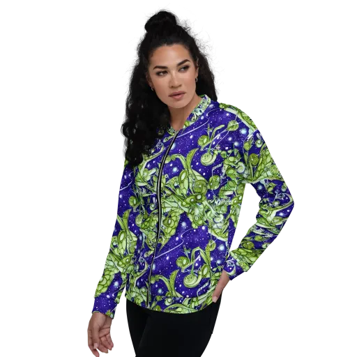 Galactic Greenery on a Bomber Jacket